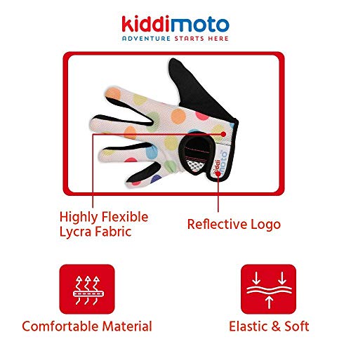 KIDDIMOTO - Guantes de ciclismo para niños, diseño de perro pastel, 2 a 5 años