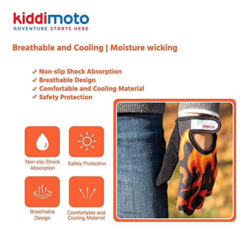 KIDDIMOTO Guantes de ciclismo para niños, para bicicleta, bicicleta de equilibrio, scooter y monopatín (guantes para niños) | Disponible en diferentes tamaños y diseños