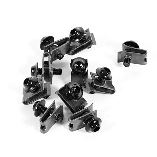 KIMISS 10x M5 Kit de pernos del cuerpo del carenado de la motocicleta Tornillo Spire Speed ​​Fastener Tuerca de sujeción Tuerca de montaje Tornillos de fijación(Negro)