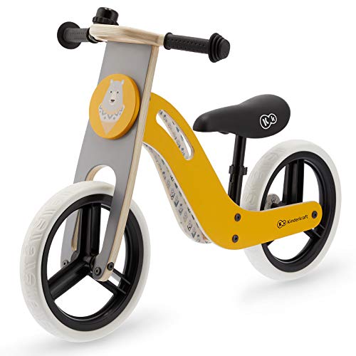 Kinderkraft Bicicleta sin Pedales UNIQ, Ligera, de Madera, 2+ Años, Miel