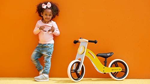 Kinderkraft Bicicleta sin Pedales UNIQ, Ligera, de Madera, 2+ Años, Miel