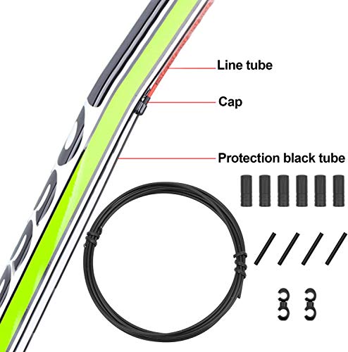 Kit de Cables de desviador de Bicicleta, Juego de Carcasa de Cable de Cambio de Bicicleta para Shimano Sram/Bicicleta de Carretera MTB, Kit de reemplazo de Cable de desviador (Negro)