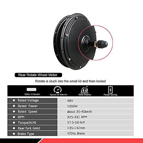 Kit de conversión de Bicicleta eléctrica, tracción Trasera 48V1000W 27,5 Pulgadas, Pantalla LCD3, instalación Sencilla, Kit de Motor de Cubo de Alta Potencia