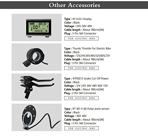 Kit de conversión de Bicicleta eléctrica, tracción Trasera 48V1000W 27,5 Pulgadas, Pantalla LCD3, instalación Sencilla, Kit de Motor de Cubo de Alta Potencia