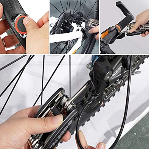 Kit de Herramientas para Bicicleta, 16 en 1 Herramienta multifunción para Bicicleta con Kit de Parche y palancas para neumáticos, Kit de Herramientas para reparación de Bicicletas