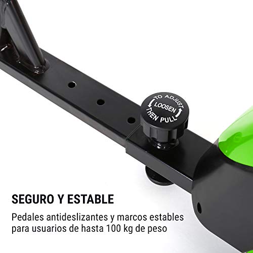 KLAR FIT Klarfit Relaxbike 6.0 SE Bicicleta reclinada - Bicicleta estática, Volante de inercia de 12 kg, Resistencia magnética de 8 Niveles, Soporte para Tablet, Silencioso, hasta 100 kg, Verde