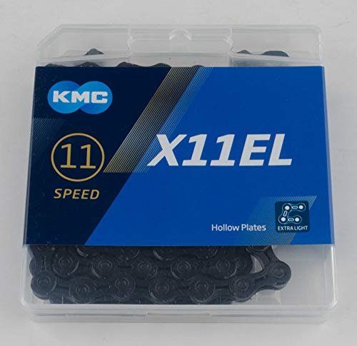  KMC Chain X-11-EL Cadena Estrecha, Unisex Adulto, Negro, 118 eslabones