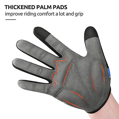 KONVINIT Guantes de Ciclismo, Guantes Pantalla Táctil Acolchados en Gel Guantes Bicicleta para Hombres/Mujeres Azul M