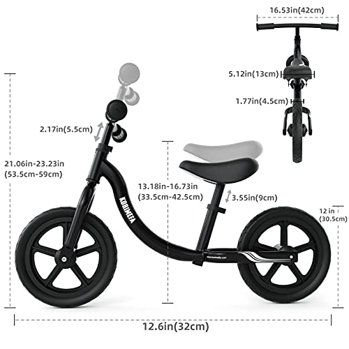 KORIMEFA Bicicleta de Equilibrio sin Pedales para Niños de Aleación de Magnesio Bicicleta Infantil para Andar Niños y Niñas de 18 Meses a 5 años