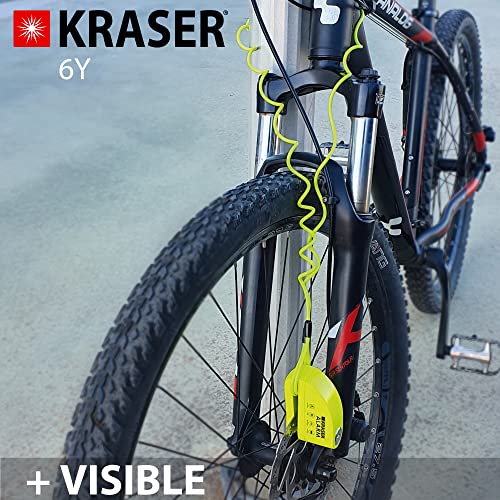 KRASER 6Y Candado Moto Antirrobo Alarma Bicicleta, Cable