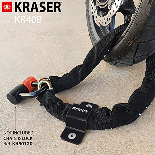 KRASER KR40B Anclaje de Suelo o Pared, Antirrobo Fijación en Acero de Alta Resistencia, Moto Bici Remolque, Compacto