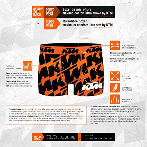 KTM PK1605-X Talla XL: Set 2 Boxer Microfibra (92% poliéster-8% Elastano) -Multicolor, Pack De 02 Pk1605, Hombre