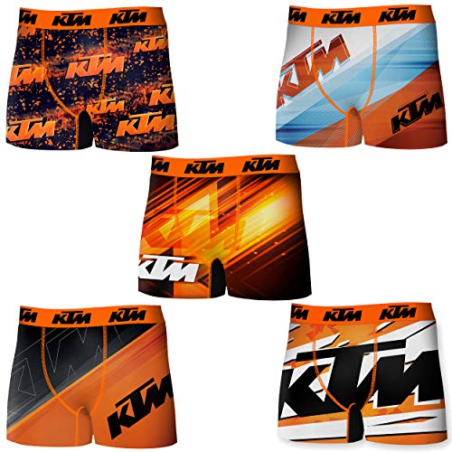 KTM T275-1 Boxer Microfibra (92% poliéster-8% Elastano) -Multicolor, Pack De 5 T275/1, M Hombres