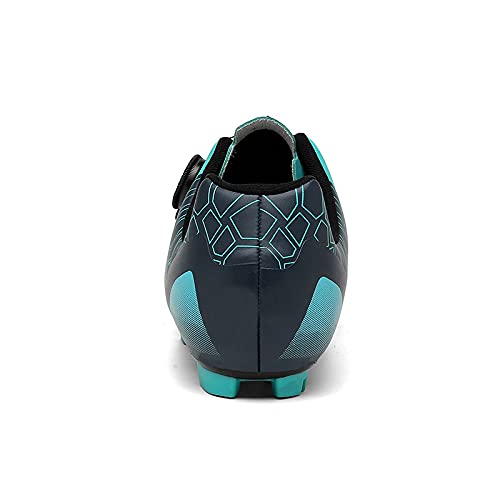 KUXUAN Zapatillas Ciclismo Hombre Mujer - Zapatillas Ciclismo Montaña MTB con Cerraduras,Zapatos Deportivos de Invierno/Suelas de Nailon,Blue-11UK=(275mm)=45EU