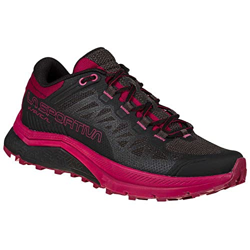 LA SPORTIVA Karacal Woman, Zapatillas de Trail Running Mujer, Black/Red Plum, 38.5 EU