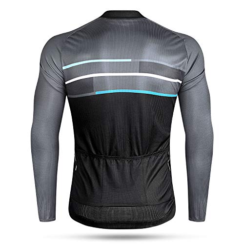 LAMEDA Camiseta Maillot Ciclismo Térmica Ligera Cómoda Transpirable Hombre con Manga Larga, Jersey Bicicleta MTB Ciclista para Entretiempo Y Invierno(3XL)