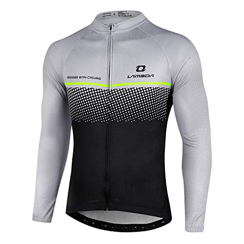 LAMEDA Maillot Ciclismo Hombre Jersey Bicicleta MTB Camiseta Ciclismo Térmica con Mangas Largas Ciclista para Entretiempo(M)