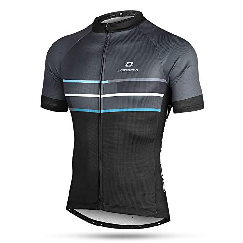 LAMEDA Ropa Ciclismo Verano para Hombre De Manga Corta Maillot Bicicleta para MTB Bici Ciclista(Azul,L)