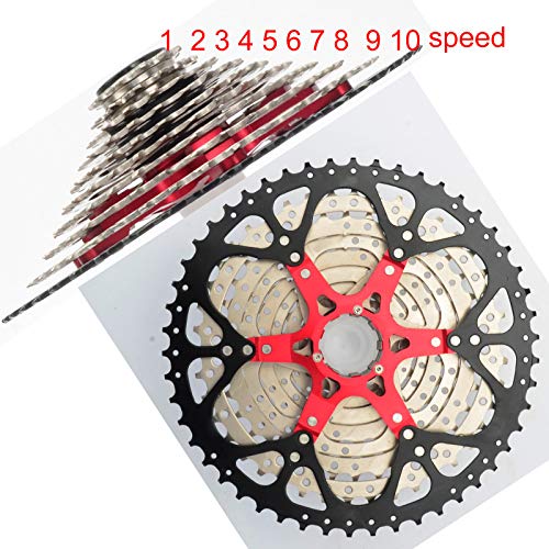 LANXUANR Cassette de Bicicleta de montaña de 10 velocidades para Bicicleta de montaña, Bicicleta de Carretera, súper Ligero (11-50T)