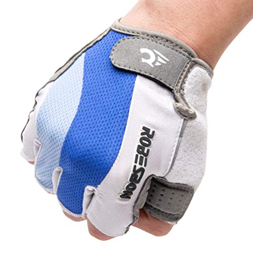 LaoZan Guantes de Ciclismo Transpirable para Hombres Mujeres Medio Dedo Guantes Bicicleta de Carretera, Talla L