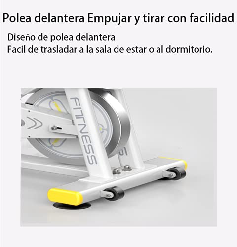 LAZY SPORTS Bicicleta Spinning Estática de Fitness. Resistencia Magneto resistencia. Asiento y Manillar Ajustable. Carga máximo 160Kg (blanco)