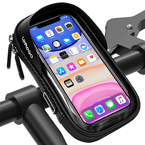 LEMEGO Bolsa Bicicleta Manillar para Ciclista Ciclismo, Bolso de Bici Impermeables Soporte Móvil Teléfono para Teléfonos Móviles Inferior de 6.5 Inches