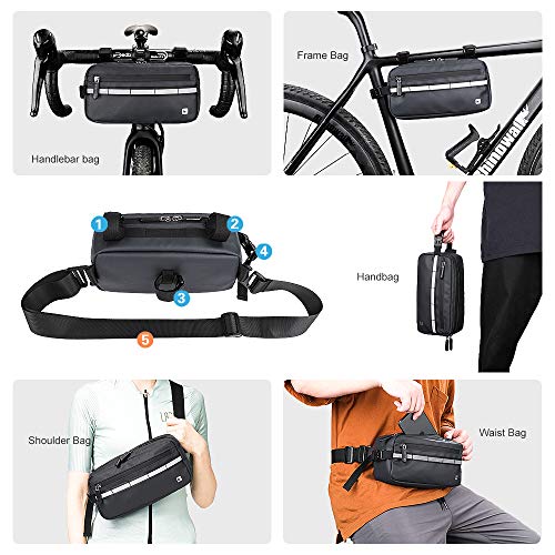 Lepeiqi Bolsa Manillar Bicicleta, Bolsa para Manillar De Bolsa De Manillar Impermeable Multiusos para Bicicleta De MontañA, Carretera, Carreras, Equipo De Ciclismo