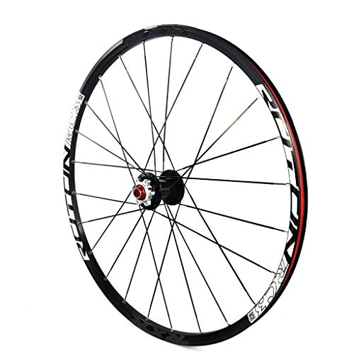 LHHL Juego Ruedas Bicicleta 26"/27.5"/29" MTB Llantas Doble Pared Hub Carbono Rodamiento Sellado Ruedas Bicicleta Freno Disco QR 11 Velocidades 24H (Color : Black, Size : 29")