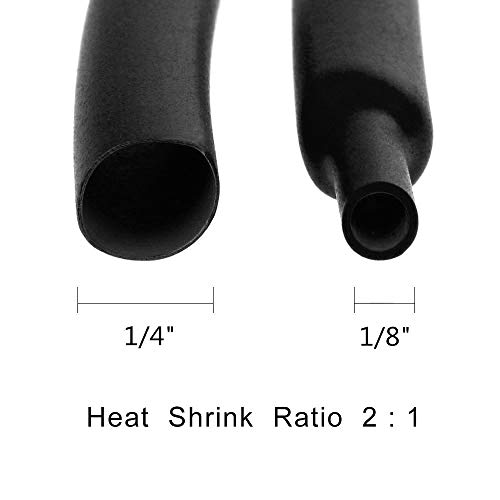 LIBERRWAY Tubo Termorretráctil 532 Piezas 2: 1 Poliolefina Tubo Termoretráctil Envoltura de Alambre 8 Tamaño-Negro