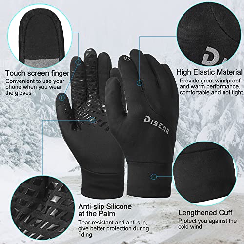 Lixada Guantes de Invierno Resistentes al Viento, Impermeables, Antideslizantes para Ciclismo Motociclismo, Pesca, Senderismo, etc