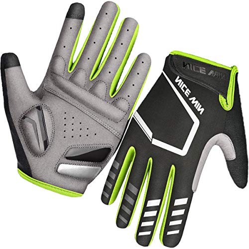 LOHOTEK Guantes de Ciclismo Motocicleta Bicicleta Montaña-Acolchados Bicicleta de Carretera de Hombres Mujeres Antideslizante Pantalla Táctil (Amarillo, XL)