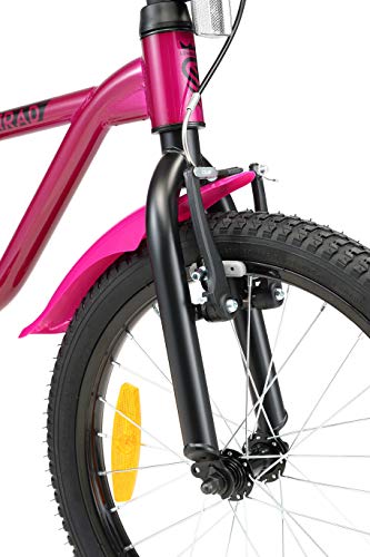 LÖWENRAD Bicicleta Infantil para niños y niñas a Partir de 5 años | Bici 18" Pulgadas con Frenos | Berry