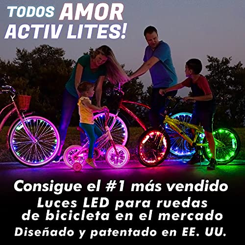 Luces LED Active Life para ruedas de bicis (set de 2 multicolor). Regalo de Pascua idóneo para niños. Top ventas navideñas 2020 para ejercitarse. Ideal para divertirse en cualquier ocasión.