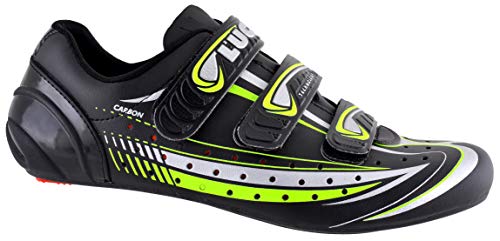 LUCK Zapatilla de Ciclismo Mega, para Carretera, con Suela de Carbono y Triple Tira de Velcro. (47 EU)