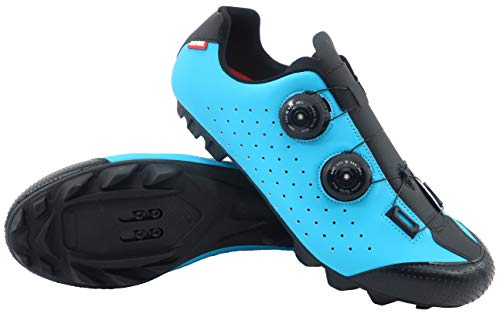 LUCK Zapatilla de Ciclismo MTB Eros con Doble Cierre rotativo de Alta precisión. (37 EU, Azul)