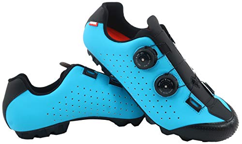 LUCK Zapatilla de Ciclismo MTB Eros con Doble Cierre rotativo de Alta precisión. (37 EU, Azul)