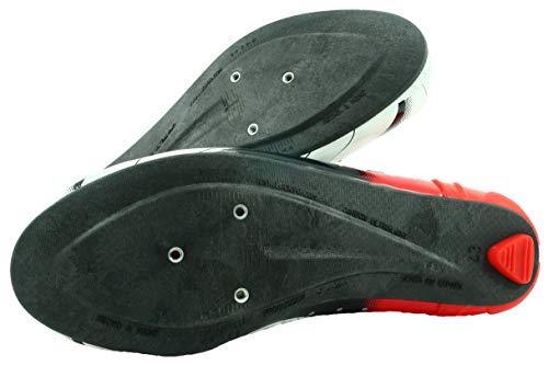 LUCK Zapatillas de Ciclismo EVO, para Carretera, con Suela de Carbono,Muy rigida y Ligera y Triple Tira de Velcro. (42 EU)