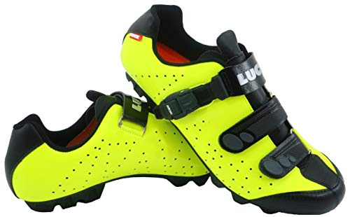 LUCK Zapatillas de Ciclismo MTB ODÍN con Suela de Carbono y Cierre milimétrico de precisión. (37 EU, Amarillo)