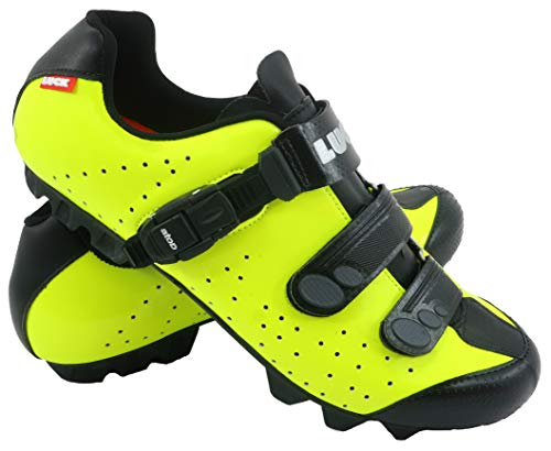 LUCK Zapatillas de Ciclismo MTB ODÍN con Suela de Carbono y Cierre milimétrico de precisión. (44 EU, Amarillo)