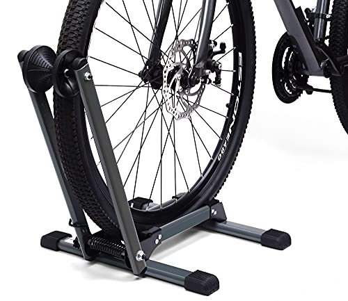 LYCAON Soporte de Suelo para Bicicleta (Último Gris), Aparcamiento para Bicicleta Plegable y Portátil - Classic