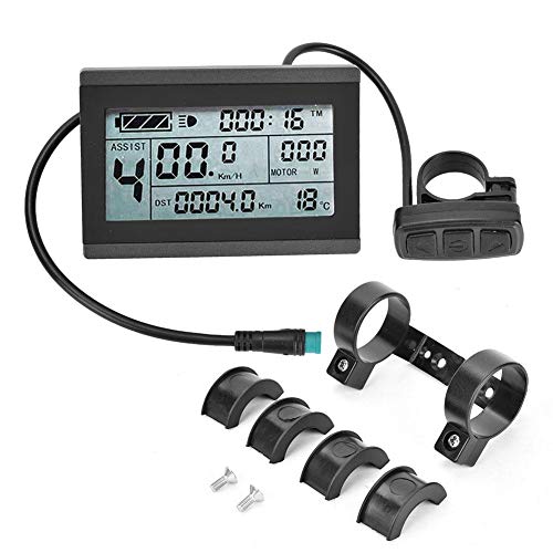 MAGT Medidor de Pantalla para Bicicleta KT-LCD3 Medidor de Pantalla LCD eléctrico de plástico con Conector Impermeable para modificación de Bicicleta