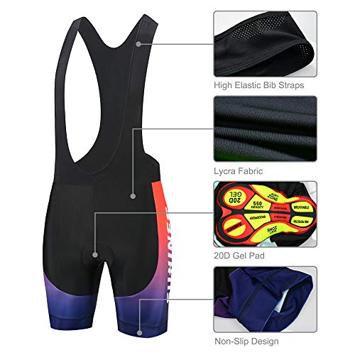 Maillot Ciclismo Hombre Verano, Ropa Ciclismo Manga Corta con Cremallera Completa y 3 Bolsillos Traseros y Culotte Ciclismo para MTB