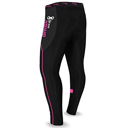 Mallas de ciclismo acolchadas de invierno, pantalones térmicos para andar en bicicleta, para mujer (Black/Pink, S)