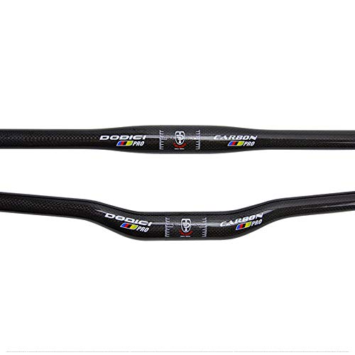 Manillar De La Bicicleta, 3K De Fibra De Carbono Brillante 31.8Mm 660-760Mm Plana/Riser Montaña Manillar De La Bici, Adecuado para Bicicleta De Carretera Bicicleta De Montaña,B,620mm