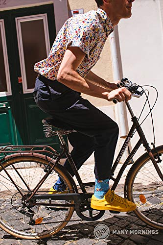 Many Mornings The Bicycles Calcetines multicolores con tema de bicicleta, ruedas, ciclistas, viento, libertad (39-42)