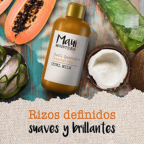 Maui Moisture, Crema de Aceite de Coco para Rizos Curl Milk, Define y Desenreda el pelo Rizado, 236 ml