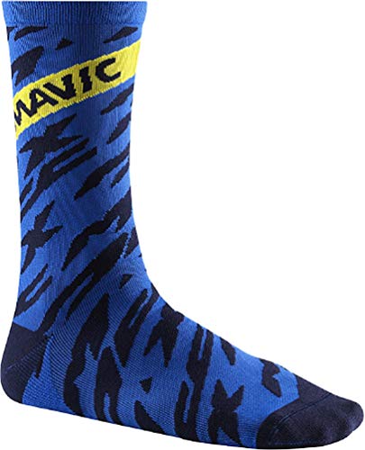 MAVIC Deemax Pro High - Calcetines de ciclismo (talla L, 43-46), color azul y negro