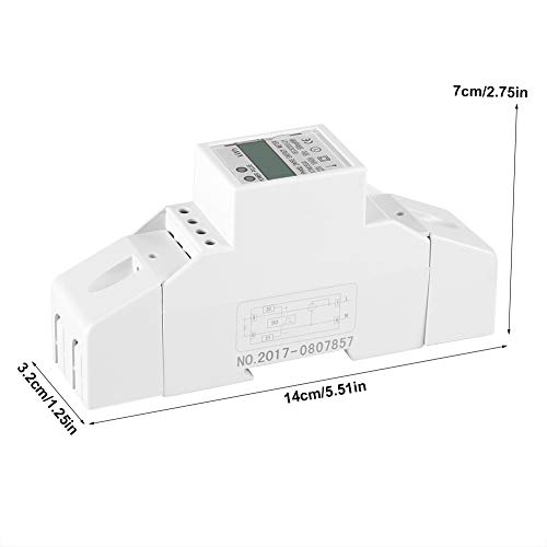 Medidor de Vatios, 120/230V CA 10-40A Contador Electrico de Riel DIN, Medidor de Energía Monofásico LCD Digital, Medidor Electrónico de KWh