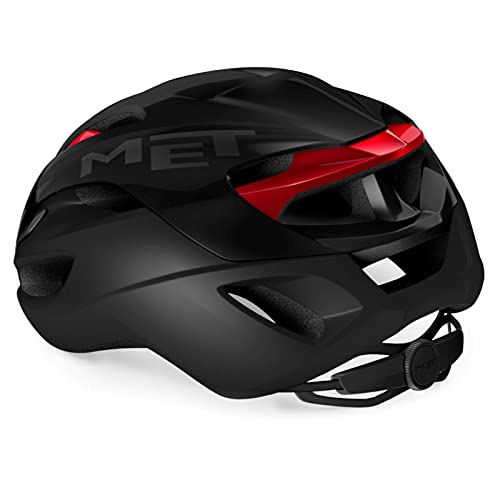 MET Casco RIVALE MIPS NEG/Rojo Mate BRI.T.L 58-61, Adultos Unisex, No definido, T.A