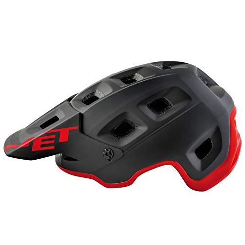 MET Casco Terranova S(52-56), Unisex Adulto, Multicolor (Negro Rojo)